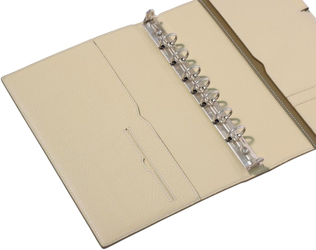 Franklin Planner Classic Shrink Leather Binder, 20mm, Beige, 86284