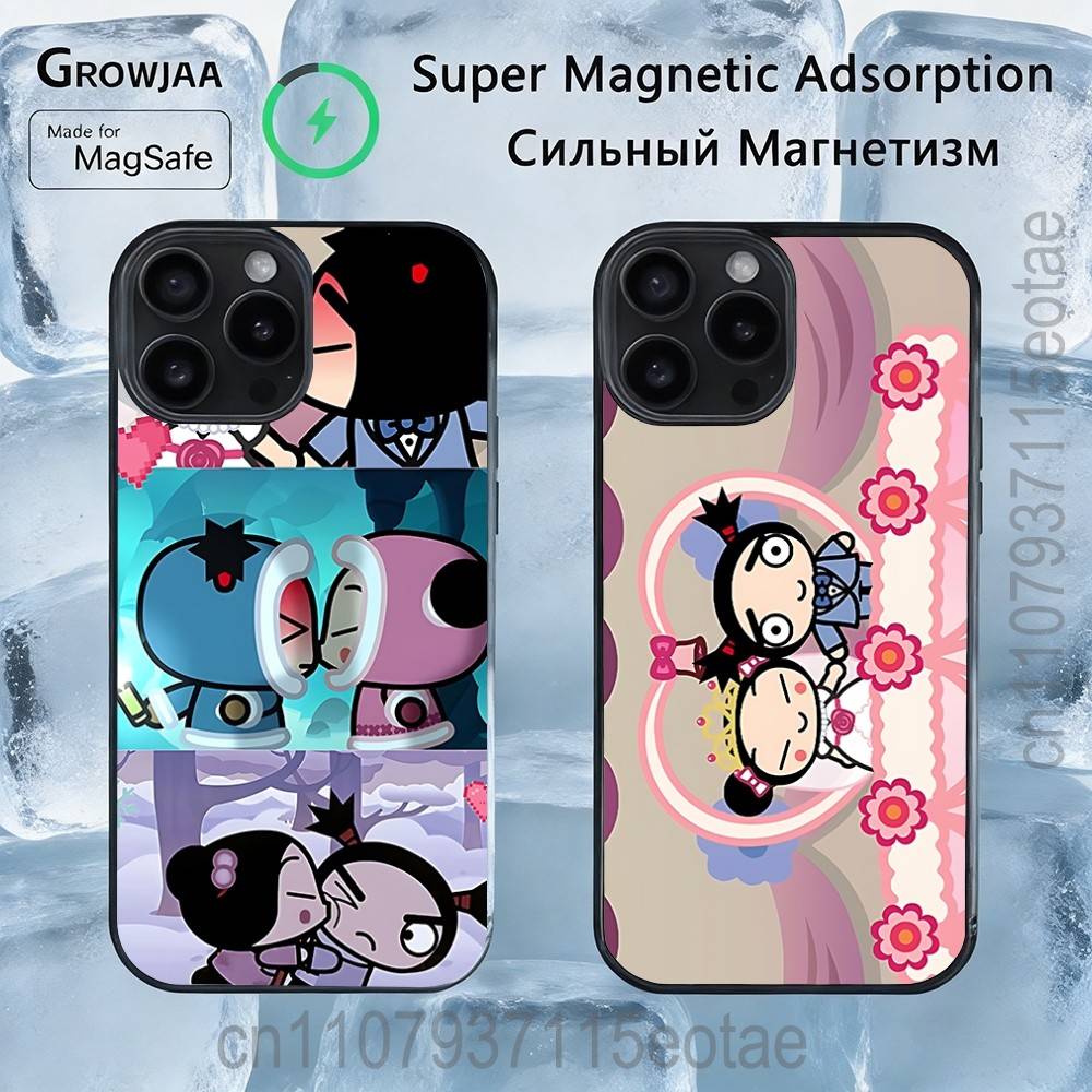 Магнитный чехол P-Pucca-as Мультяшный G-Garu-us: Совместимо с IPhone 17,16,15,14,13,12,11,Pro,Max,Plus,Mini,SE4,E