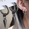 Мужские Женские Винтажные Хип-Хоп Пирсинг Ухо Панк Нержавеющая Сталь Гвоздики Серьги Черные Серьги Ювелирные Аксессуары