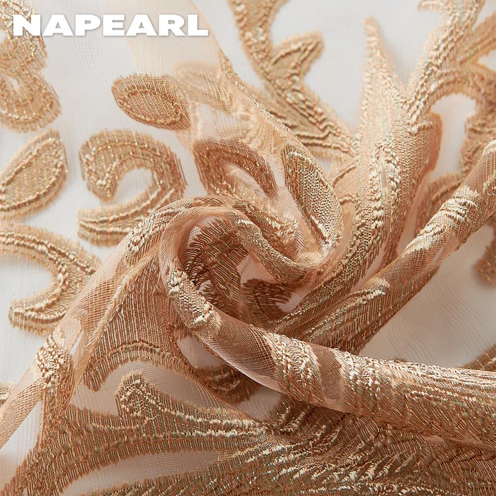1 шт. NAPEARL европейские роскошные затемняющие и прозрачные двухслойные шторы для спальни, гостиной, домашнего декора