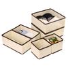 6Pcs/Set Various Sizes Cloth Storage Boxes Collapsible Durable Drawer Organizer Fabric Baskets Bins