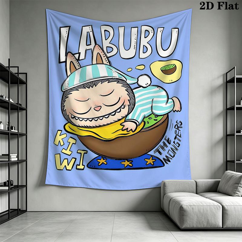 Labubu Cake Cute Monster Dessert Threepiece Set 1 Duvet Cover 2 Pillowcase Without Core Soft And Comfortable Bedding Set