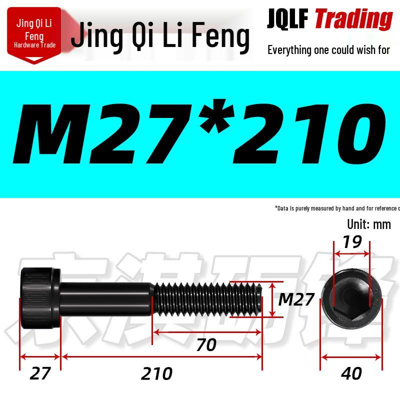 M20-M27 High Strength Blackened Hex Socket Head Cap Screw with Knurled Cylindrical Half Thread