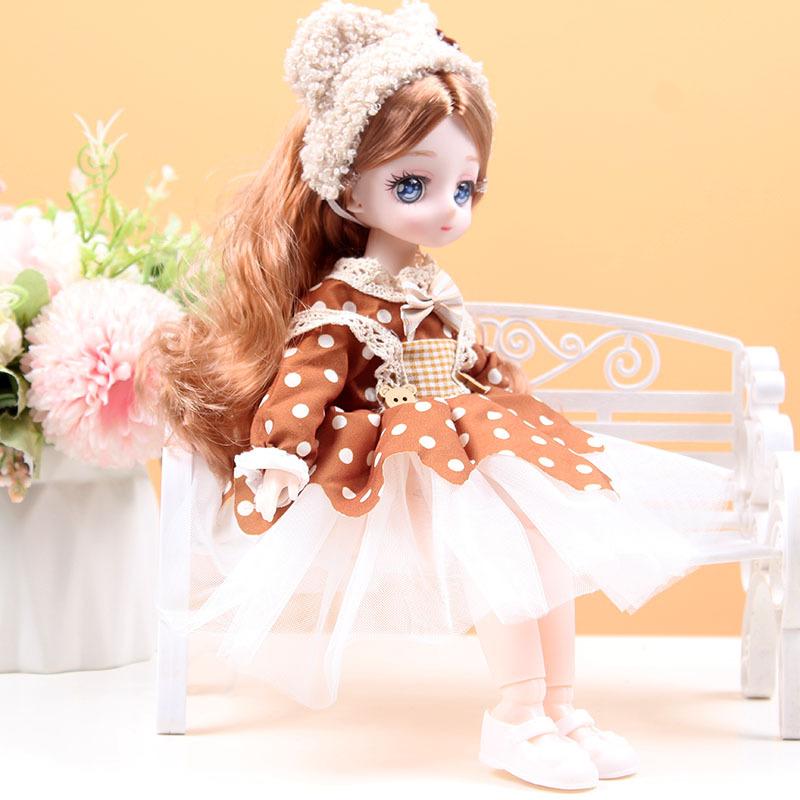 30 см аниме BJD девушки одеваются кукла 22 сустава подвижное тело юбка шляпа головной убор игрушка «сделай сам»
