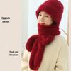 Women's Double-Layer Fleece-Lined Knit Hat & Scarf Combo - Warm Winter Wool Crochet Style