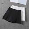 Женская мини-юбка с высокой талией и боковым разрезом, однотонная короткая юбка, дизайн трапециевидной формы, рабочая юбка с защитой от воздействия