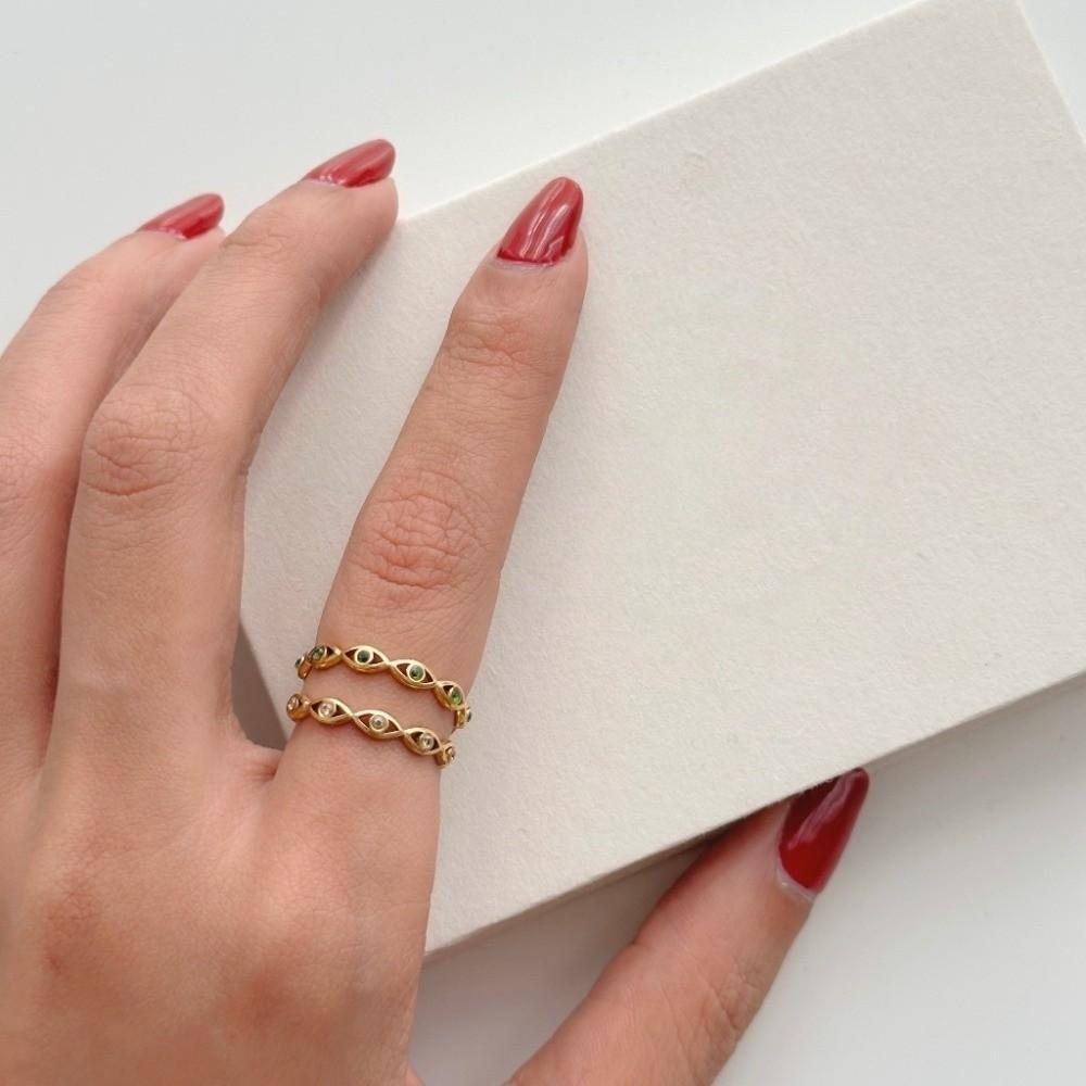 Jewelry Eyes Ring Adjustable Crystal Ring Cool Demon Eye Finger Ring Girls