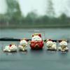 Waving Arm Mini Lucky Cat Figure Shake Head Maneki Neko Ornament  Christmas