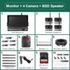 AHD 9'' Wireless AI Blind Spot Radar BSD Alarm DVR Recorder Split Screen Monitor with 4 PCS IR Camera For Truck Bus Trailer Car