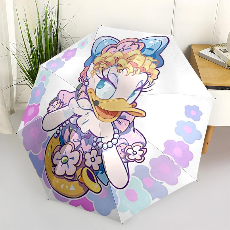 1pc Daisy Duck Automatic Open/close, All-Season Portable Folding Umbrella, Perfect Gift for Friends  yy250807026