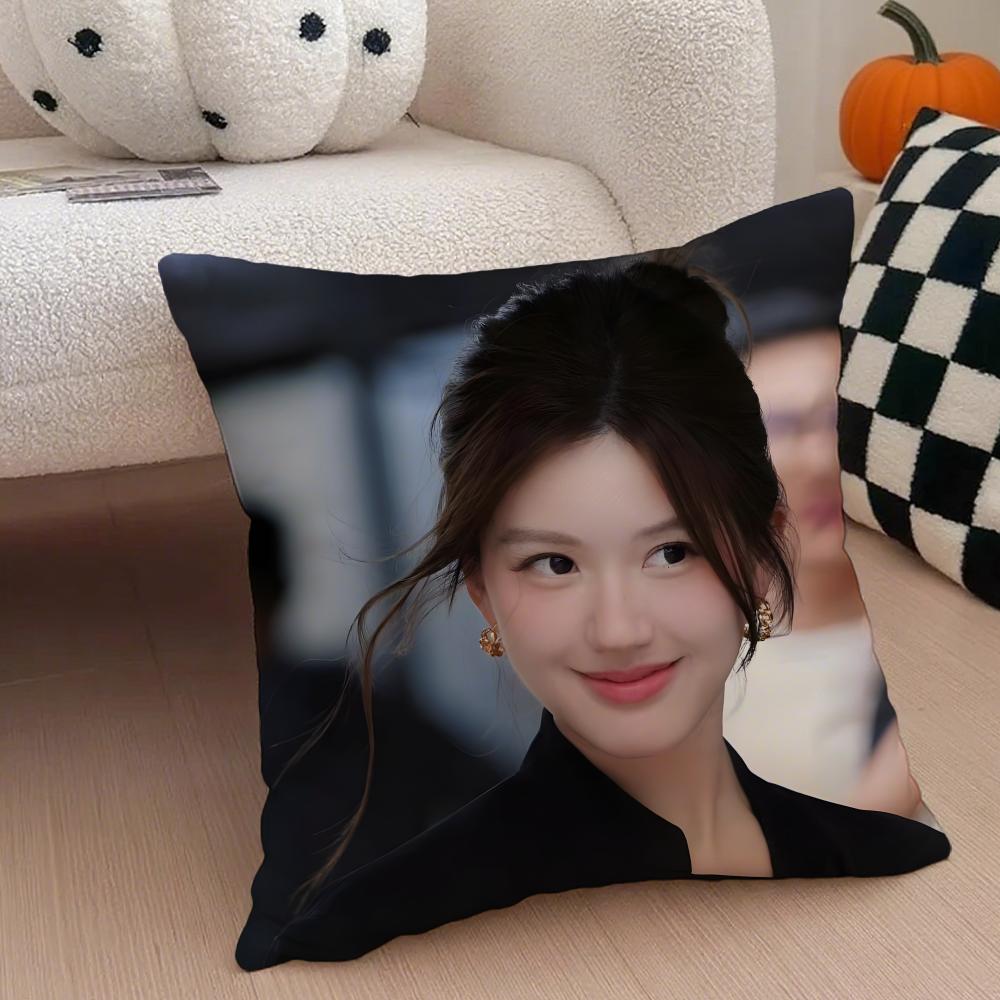 Cute Talented Chinese Beautiful Actress RRosy Cushion Cover Throw Pillow Cover Hidden Button Durable Polyester Chair Cushion