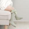 Новые вязаные чулки с бантиком для девочек, мягкие хлопковые гольфы средней длины из мягкого хлопка для детей, детские носки для малышей