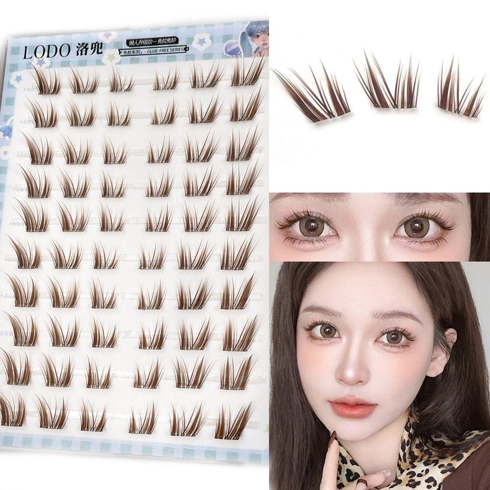 DIY Brown Lash Clusters Cat Eye Style Individual Lashes Women Eye Lashes Eyelash Extension