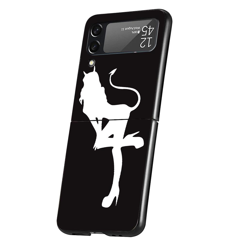 Angel Devil Sexy Girl Cover Phone Case For Samsung Galaxy Z Flip 7 6 5 4 3 5G Flip7 Flip6 Flip5 Flip4 Flip3 Black Fundas Shell G