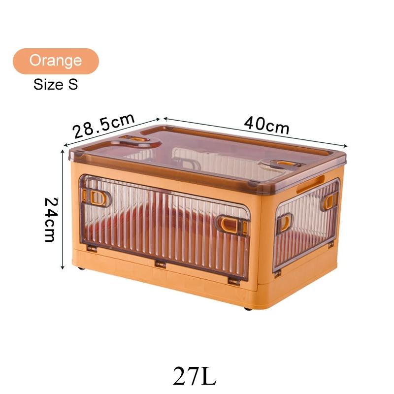 Складной ящик для хранения, органайзер для шкафа, штабелируемый органайзер для мелочей с колесиками, домашнее хранение книг большой емкости, ящик для игрушек