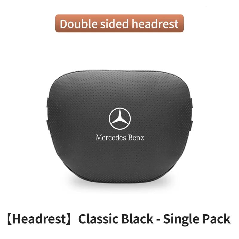 Car Sticker For Mercedes-Benz A B C E S V R-Class A45 C43 CLA GLA GLB GLC GLE SLK Car Headrest Neck Support Lumbar Rest Cushion 
