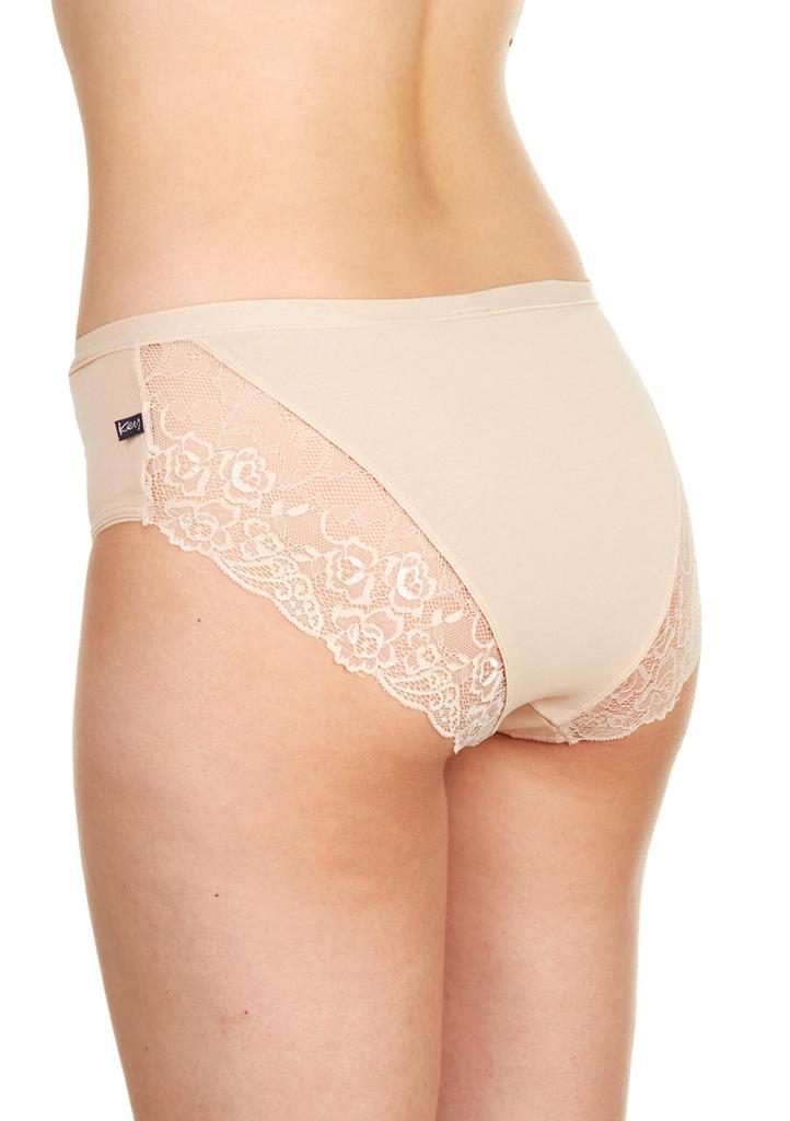 Gładkie bawełniane figi damskie (2 pack) z koronką LPC 162