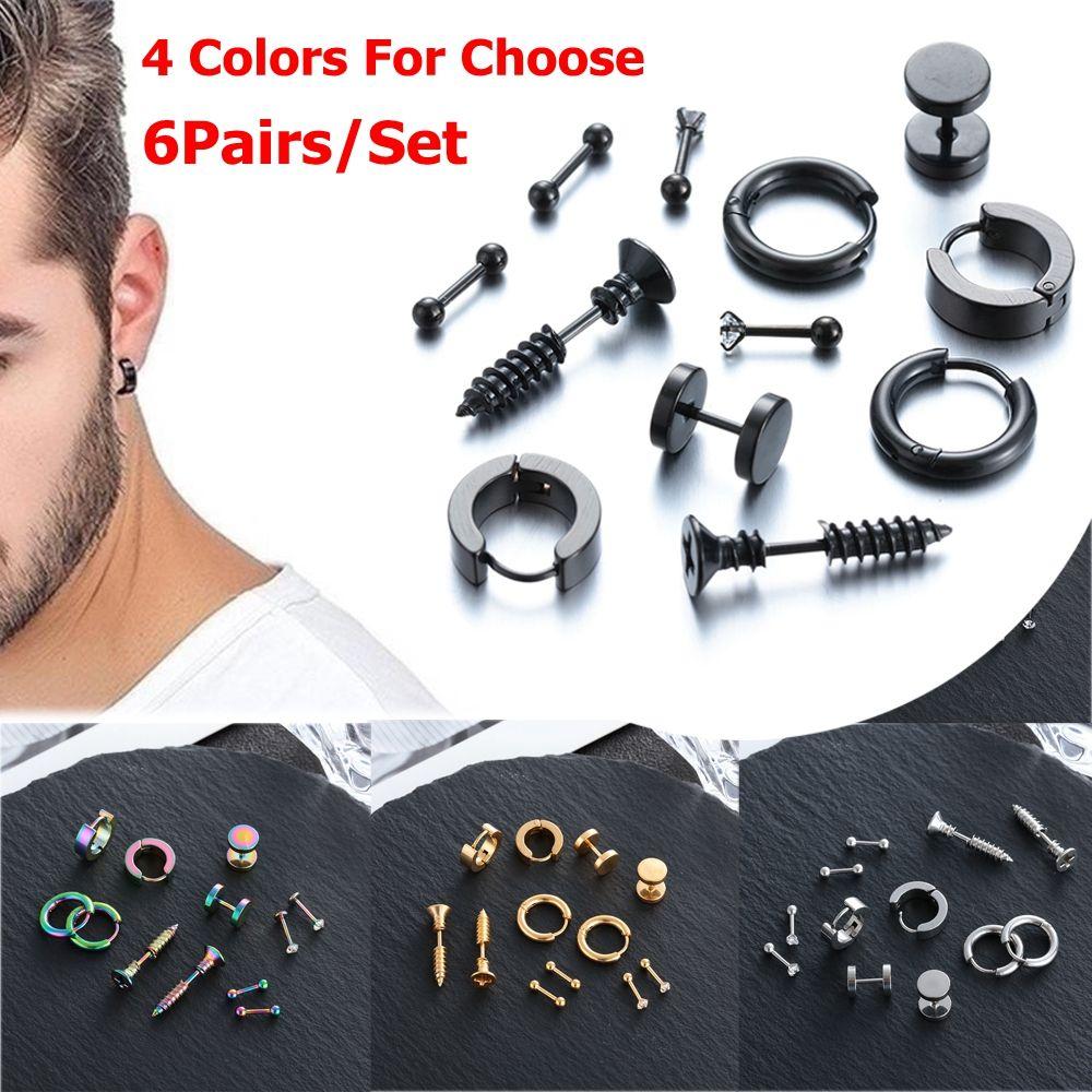 Пирсинг Украшения для пирсинга Штанга Штанга Кольца Серьги Набор сережек Черный Гантель Гвоздик Серьги для козелка