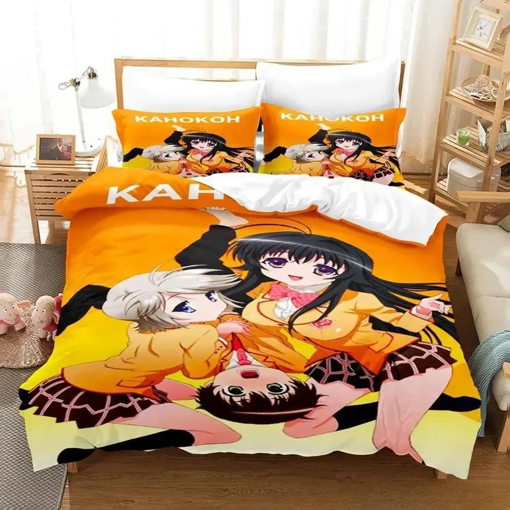 3D Аниме Каваи Молодые Девушки Kanokon Комплект Постельного Белья Напечатанный Комплект Постельного Белья С Наволочкой Мягкое Покрывало Мягкое Односпальное Двуспальное Квин Супер Кинг-Сайз Размеры