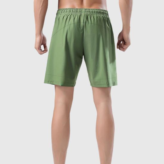 Мужские шорты средней посадки с эластичной талией, регулируемые повседневные шорты на шнурке с карманами, однотонные пляжные шорты для путешествий