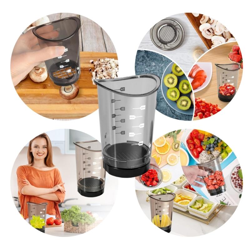 Portable Cup Slicers Manual Vegetable Food Chopper Efficient Fruit Strawberry Slicers Cup Fruit and Vegetable Slicing Tool