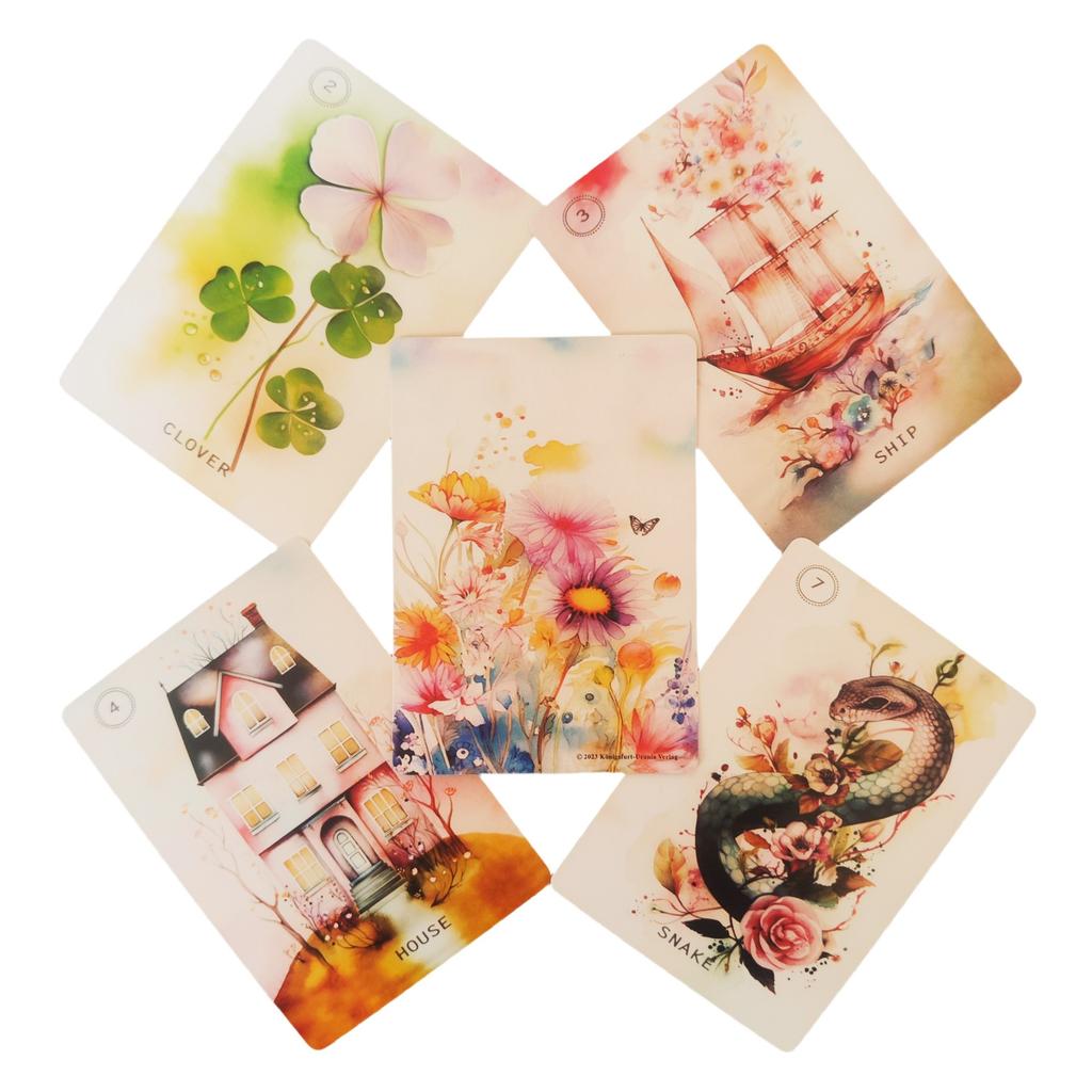 Сладкое Ленорман Оракул 38 шт. Английские Карты Судьба Гадание Колода Семейная Вечеринка Настольная Игра Игра для Гадания Новичкам Карта