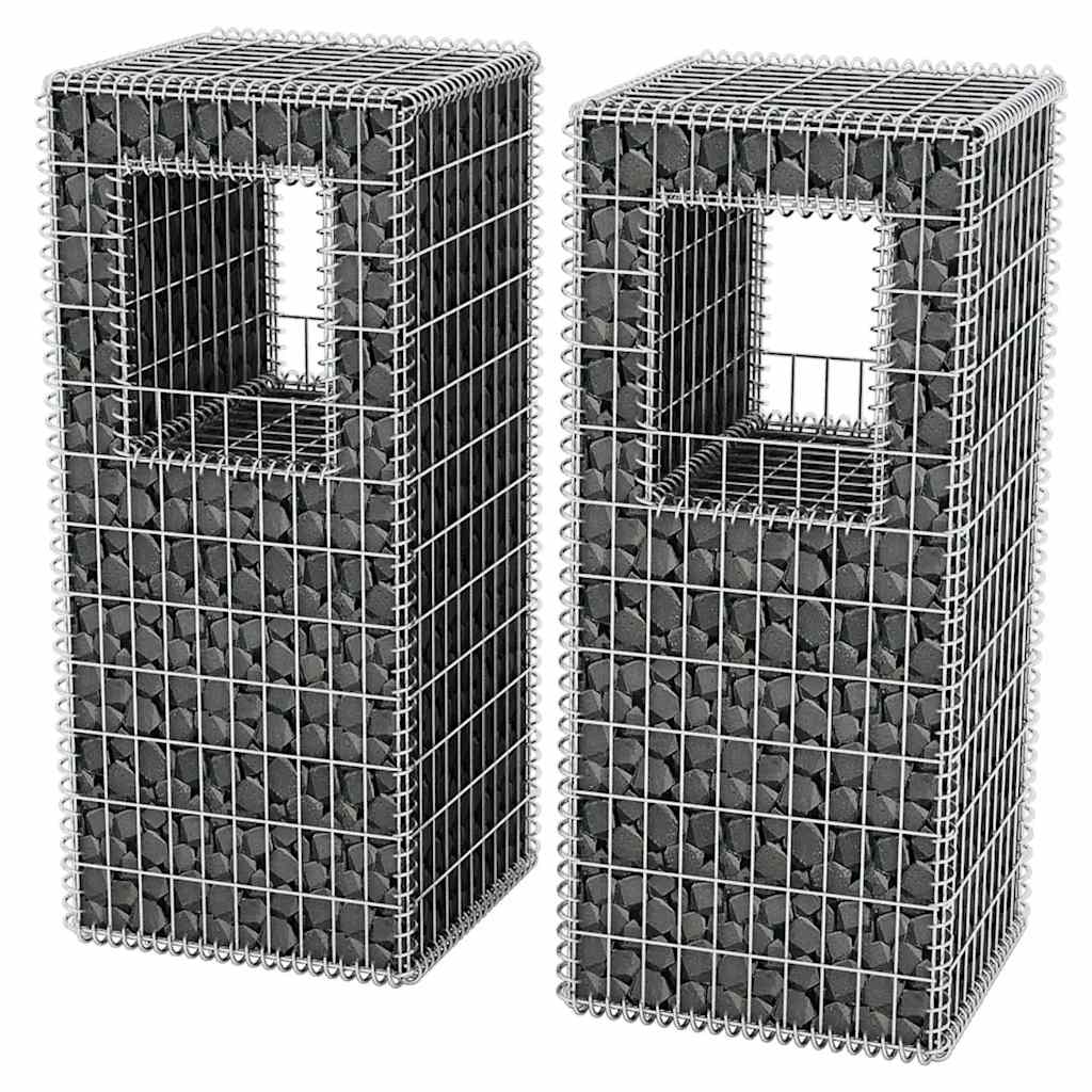 Vidaxl Kosze Gabionowe Kolumny - Donice, 2 Szt., 50X50X120 Cm