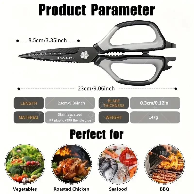 Household Japanese Scissors Stainless Steel Kitchen Shears for Cutting Vegetable Bone Scissor Kitchen Multi-Purpose Scissors5