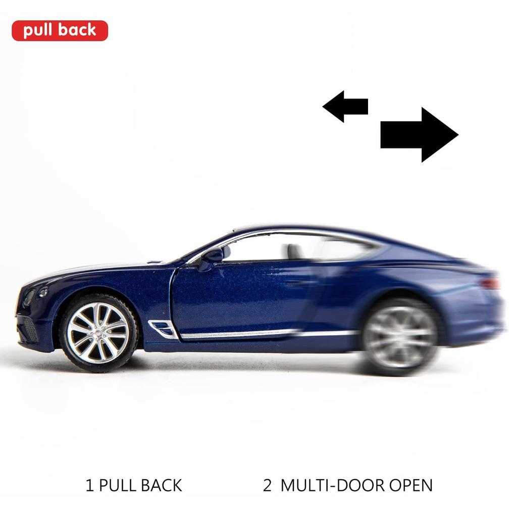 1:36 Совместимость с моделью автомобиля из сплава для литья под давлением Bentley Continental GT Игрушечный автомобиль, транспортные средства с откатным механизмом Игрушечный автомобиль для малышей Дети Мальчики Девочки Подарок Синий