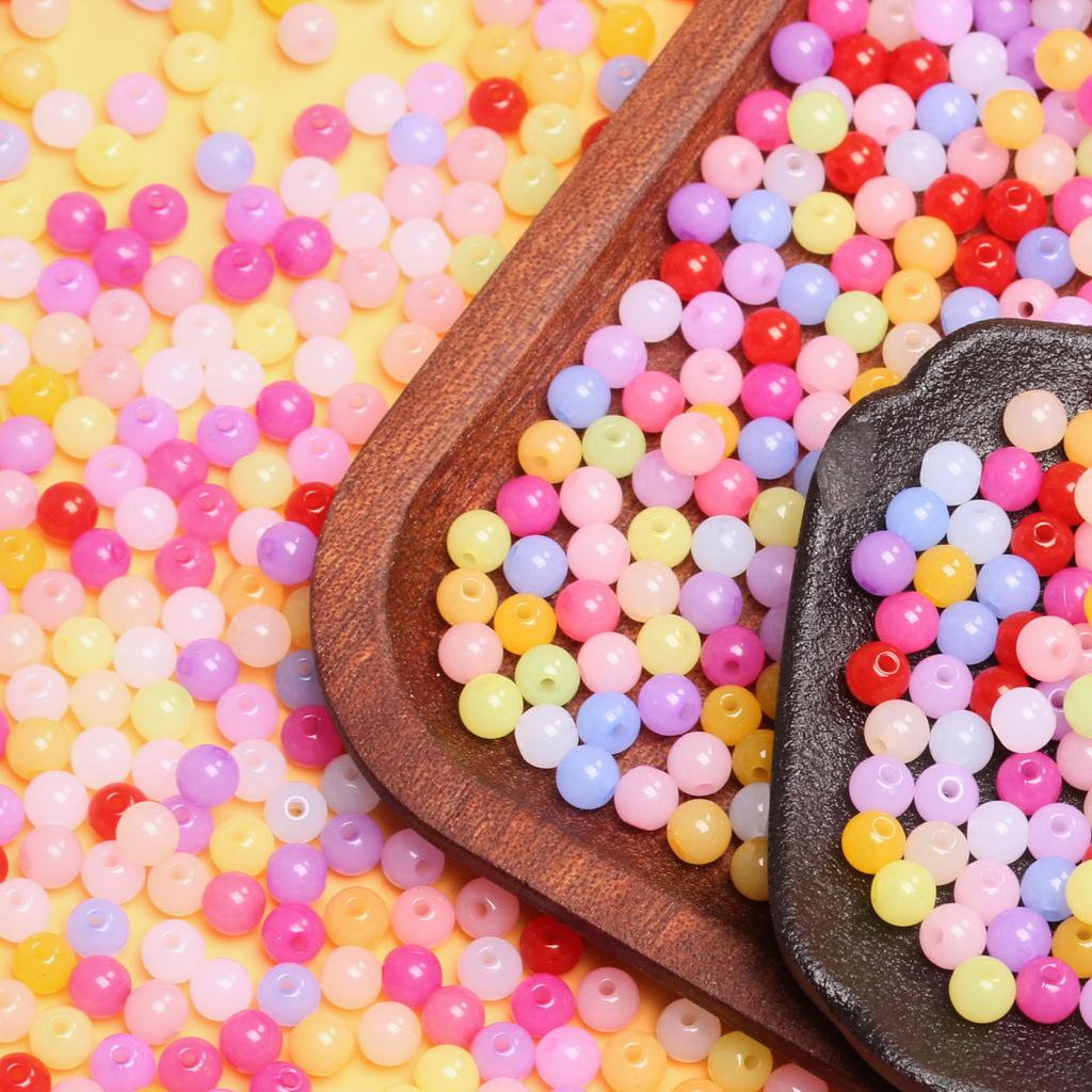 500 г 6 мм желе цвета, ювелирные аксессуары для поделок, акриловые бусины, бусины для самостоятельного изготовления ювелирных изделий, модные круглые бусины из бисера