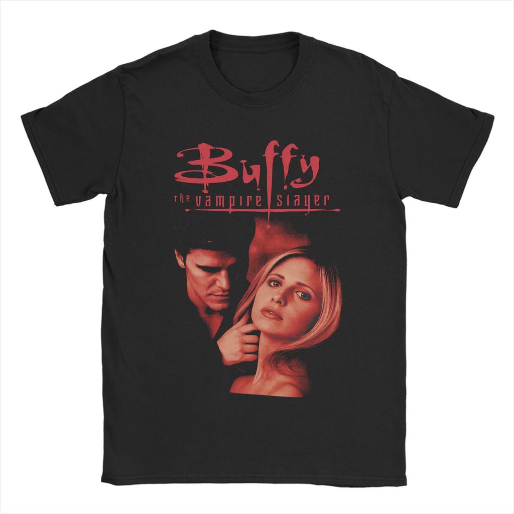 Buffy the Vampire Slayer Collage  T Shirts Men Women's Cotton Novelty T-Shirt Round Neck  Tees Short Sleeve Clothing Plus Size