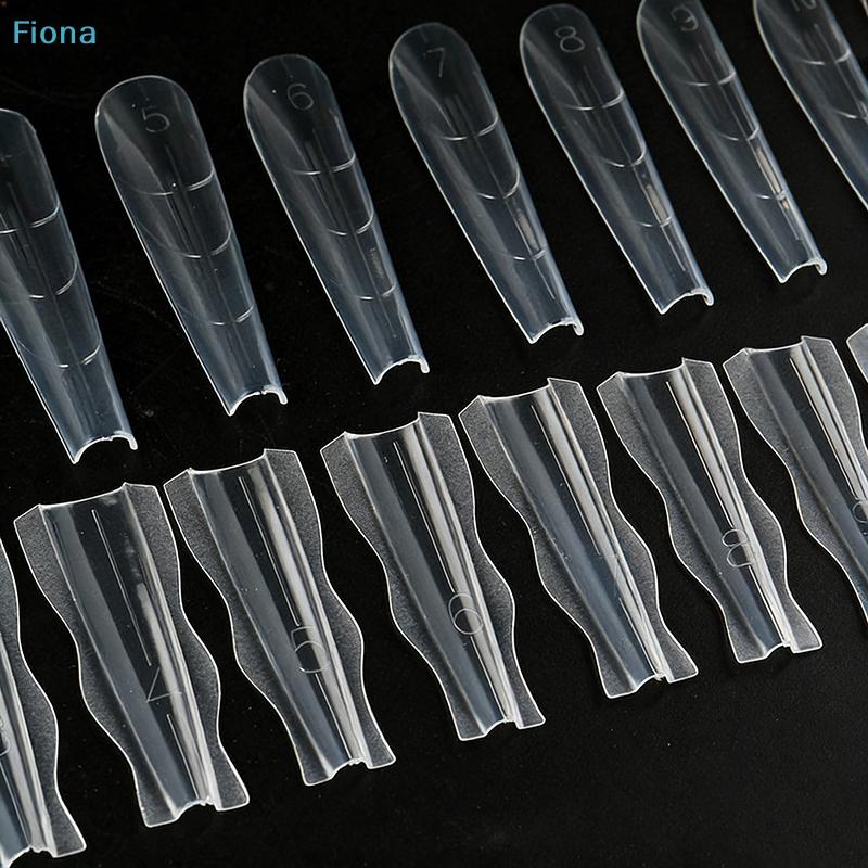 60PCS Sandwich Dual Nail Form Coffin Almond Nail Forms 15Size Reusable Top Bottom Forms Nail Art Extension