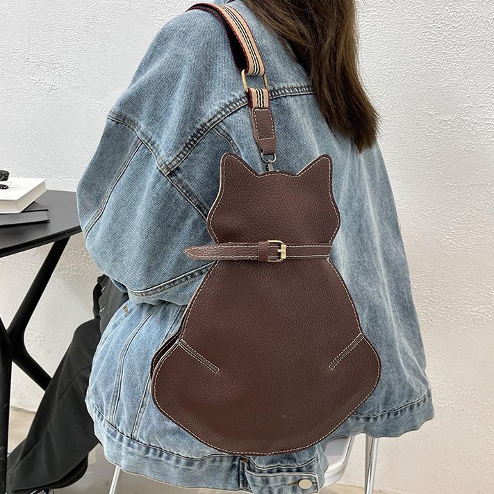 Сумки на слинге в форме кошки, сумка через плечо из искусственной кожи с перекрестием на груди, кошелек для женщин, симпатичная сумка через плечо большой емкости для женщин и рюкзак для девочек