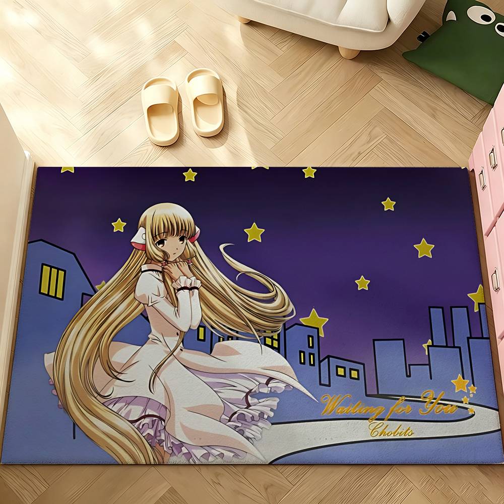 Ковер с изображением аниме Chobits, Коврик для ванной комнаты, Противоскользящий коврик, Придверный коврик, Коврик для домашнего декора, Коврик для входной двери, Устойчивый к царапинам придверный коврик