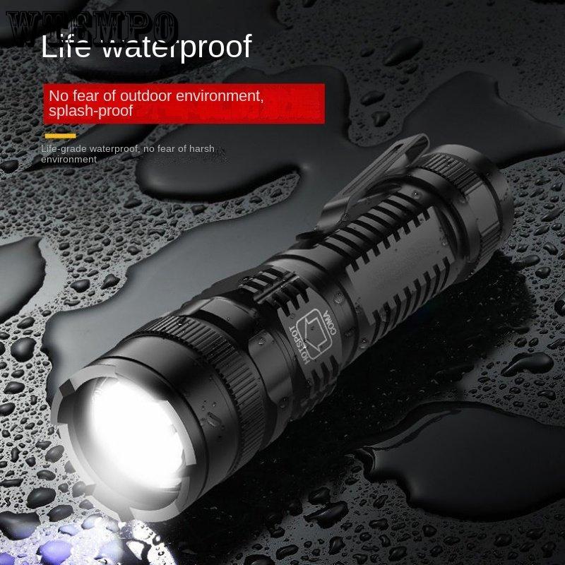 Выдвижной фонарик, светодиодный, портативный, многофункциональный, перезаряжаемый через USB, алюминиевый сплав, мощный фонарь, портативное мини-освещение
