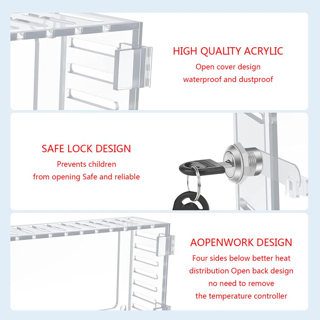 Thermostat Lock Box with Key,Clear Large Thermostat Guard for Thermostat On Wall,Thermostat Guard,Thermostat Cover