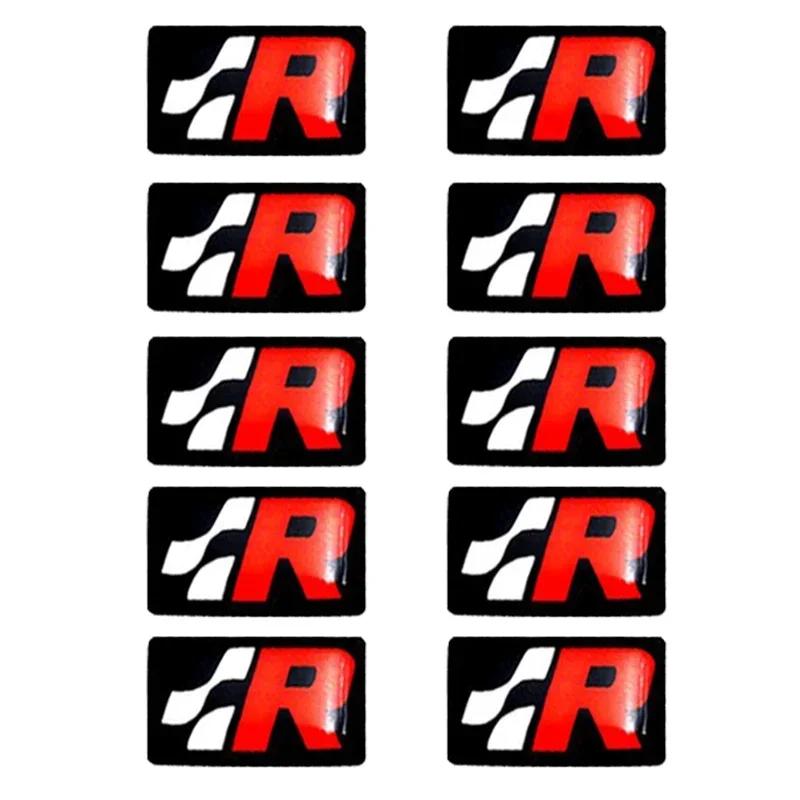 ear1 10PCS Epoxy for Volkswagen VW Rline GTI Passat Golf Bora Jetta Scirocco SR32 SR36 Car Interior Button Stickers Decorative Decals