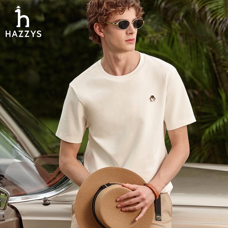 Мужская вафельная футболка HAZZYS с круглым вырезом и коротким рукавом