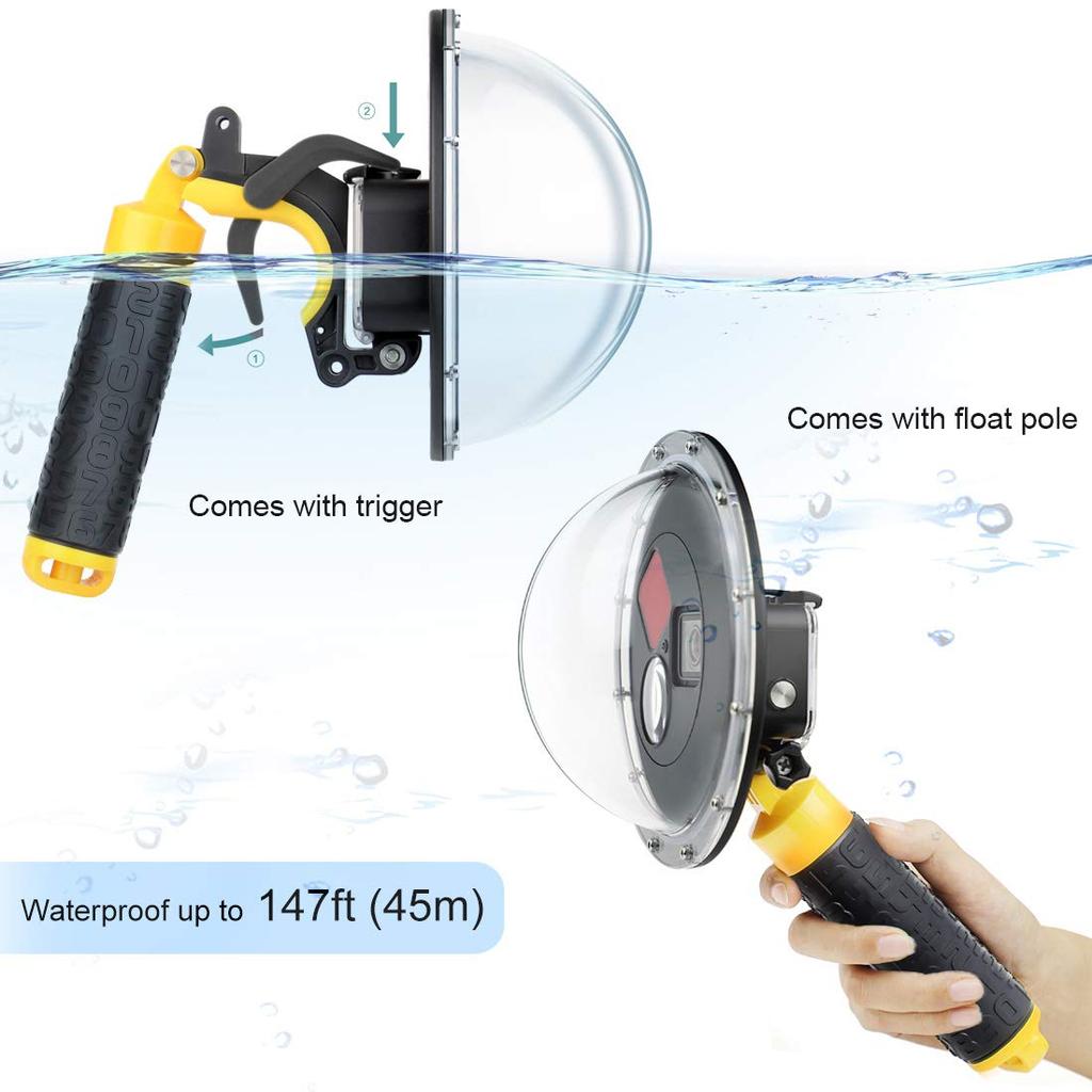 SOONSUN Купольный порт для GoPro Hero 9 10 11 12 13 Black Подводный купольный объектив с водонепроницаемым боксом Переключаемый красный 10-кратный макро Стандартный режим Встроенный