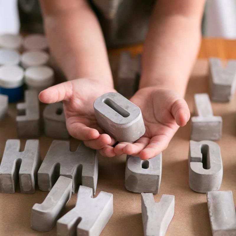 English Letter Silicone Molds Plaster Number Candle Molds Concrete Capital Letter Molds Lowercase Letters Digital Clay Mold Grey