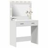 Makeup Table with Storage White 78.5 x 41 x 135 cm Engineered Wood