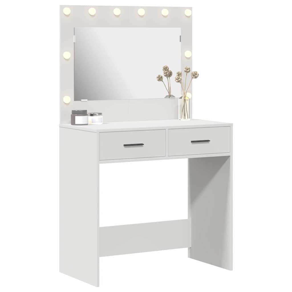 Makeup Table with Storage White 78.5 x 41 x 135 cm Engineered Wood