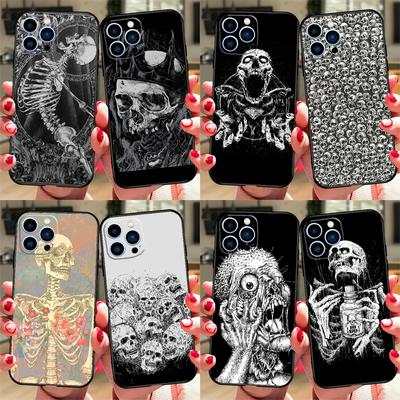 Gothic Fashion Skull Phone Case For iPhone 18 17 Air 16 14 13 12 11 15 Pro Max 13 12 Mini 15 16 Plus 16e Cover Coque