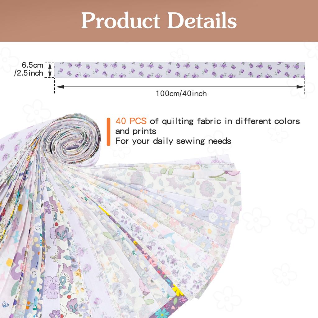 40 шт. Полоски ткани Jelly Roll для квилтинга, рукоделия, шитья, винтажный цветочный хлопковый strip для одеяла, коврика, домашнего декора, изготовления сумок