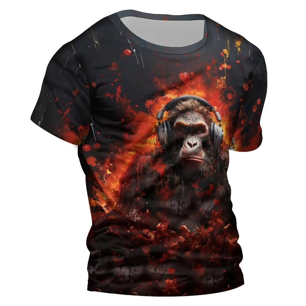 Футболка с 3D шимпанзе для мужчин, модные топы с короткими рукавами в стиле хип-хоп, мужские футболки в стиле Харадзюку, футболки больших размеров, мужская одежда