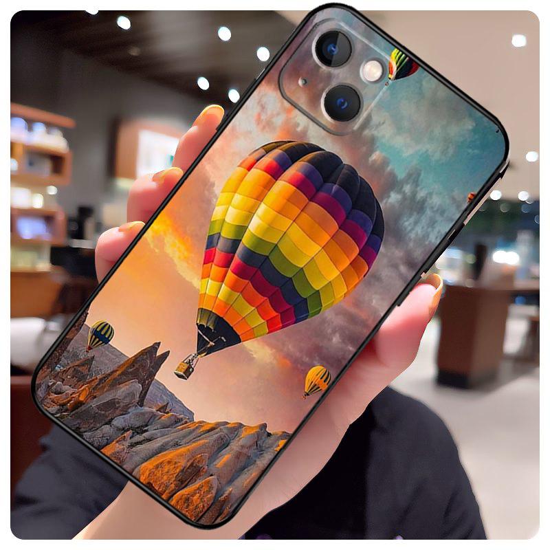 Hot Air Balloon Travel Mountain Case For iPhone 14 Pro Max 16 15 11 12 13 17 Pro Max mini 15 16 Plus 16e 17 Air Phone Cover
