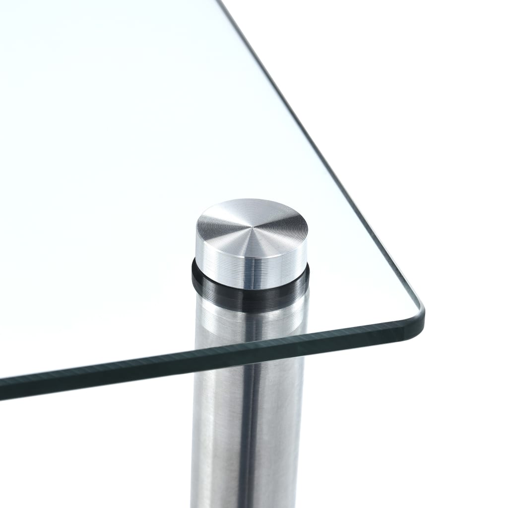 3 Tier Transparent Glass Shelf 40 x 40 x 67 cm Tempered Glass