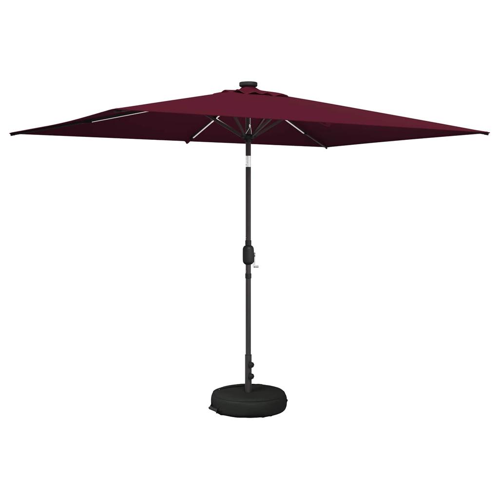Garden Umbrella with LED Lights and Base 200 x 300 cm