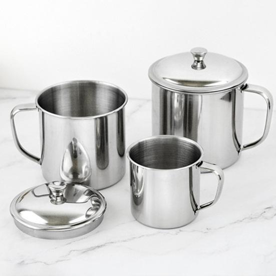 Кружка для воды из нержавеющей стали с крышкой и ручкой, для горячих и холодных напитков, для кемпинга, пикника