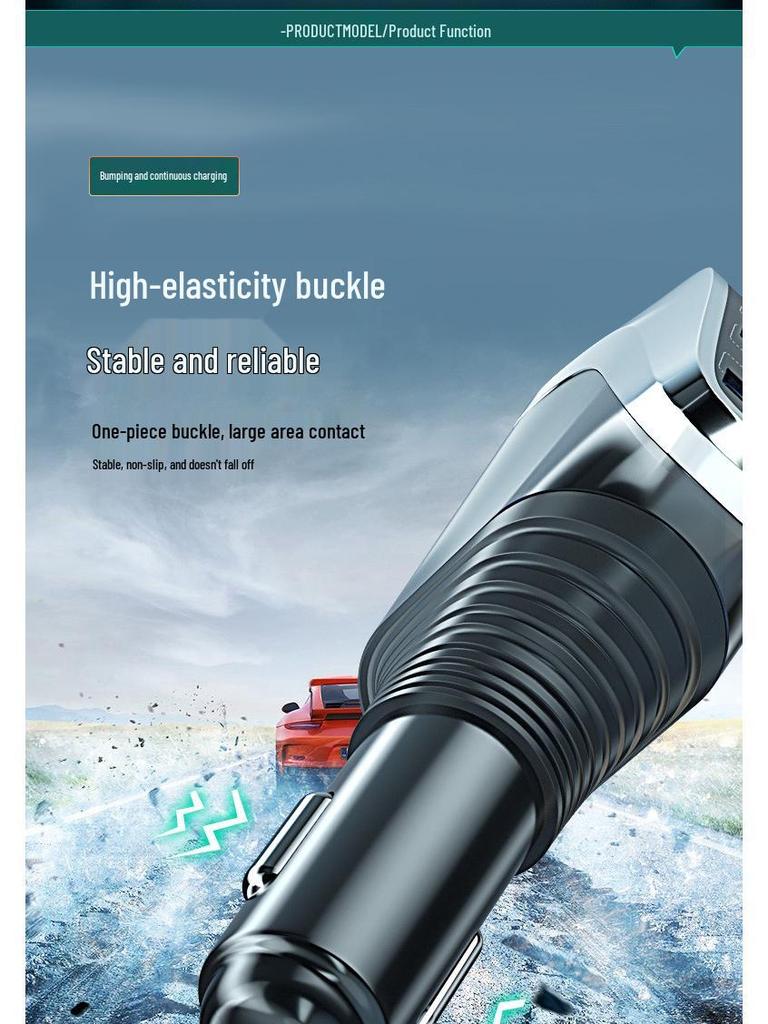 Автомобильное зарядное устройство Oshur с быстрой зарядкой, расширением USB и тройным адаптером прикуривателя